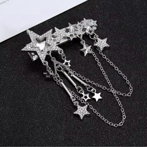 Silver Star Chain Celestial Hairpin